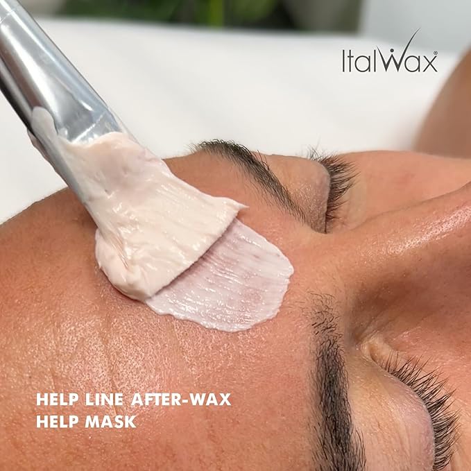 Italwax Help Line Help Mask – 1.69 oz (50g) Leave-In Soothing Mask with Tea Tree Oil and Calamine – Calms and Protects Sensitive Skin After Waxing – For Professional and Home Use-GlimoraGlow