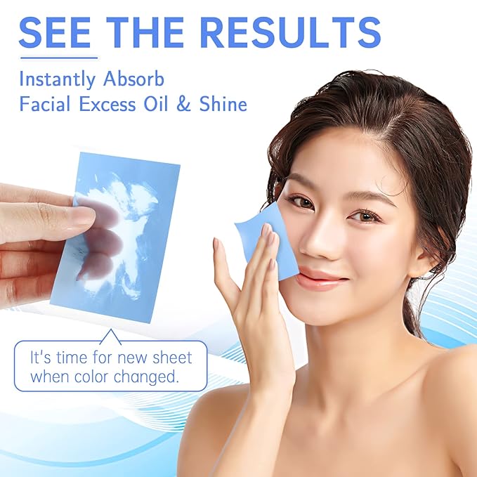 Great Absorbent Oil Blotting Sheets for Face - 10% Larger Oil Control Film 4pk/200 Makeup Friendly Blotting Paper for Oily Skin, High-Performance, Tear-proof Oil Absorbing Tissues-GlimoraGlow