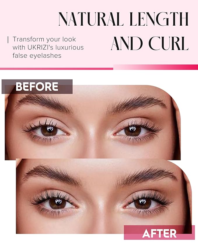 Cat Eye Lashes False Eyelashes Mink Lashes Wispy Eyelashes Natural Look Fake Eyelashes Mink Lashes Fluffy False Lashes UP8-GlimoraGlow