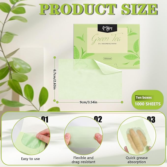 1000pcs Oil Blotting Sheets for Face, Blotting Paper for Oily Skin, Clean and Clear Oil Absorbing Sheets-GlimoraGlow