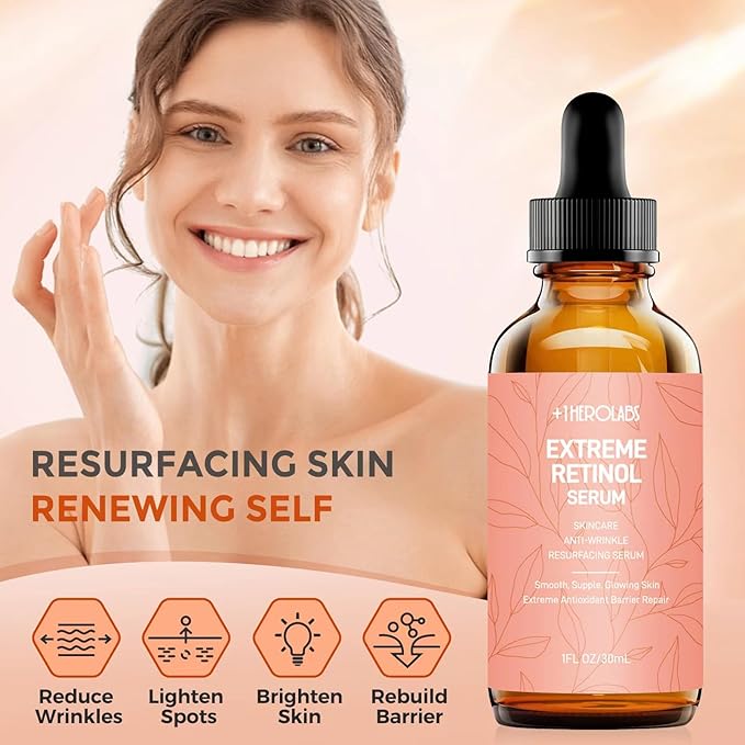 Retinol Serum for Face 2.5%, B5 Resurfacing Retinol Serum with Vitamin C, Vitamin E, Hyaluronic Acid, Niacinamide, Peptide for Anti-Aging, Wrinkle Smoothing, Dark Spot Corrector, Brighten Dullness-GlimoraGlow