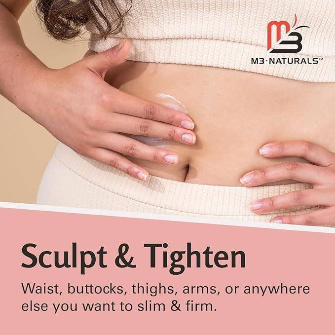 M3 Naturals Hot Cream for Belly Butt and Thighs Cellulite Cream for Thighs and Butt Fast Body Sweat Activator with Caffeine and Collagen - Invigorating Sweat Cream for Workouts and Body Sculpting-GlimoraGlow