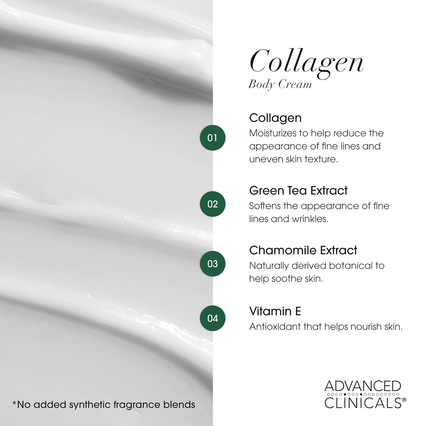 Advanced Clinicals Collagen Cream Body Lotion & Face Moisturizer W/Vitamin E | Skincare Moisturizing Collagen Lotion For Women, Men, Hand, & Neck Improves Look Of Crepey Skin & Uneven Dry Skin, 16Oz-GlimoraGlow