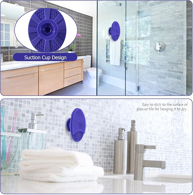 INNERNEED Silicone Face Cleansing Scrubber, Exfoliating Scrub Manual Handheld Facial Brush Blackhead Remover, Food-Grade Soft Bristle (Pack of 4)-GlimoraGlow