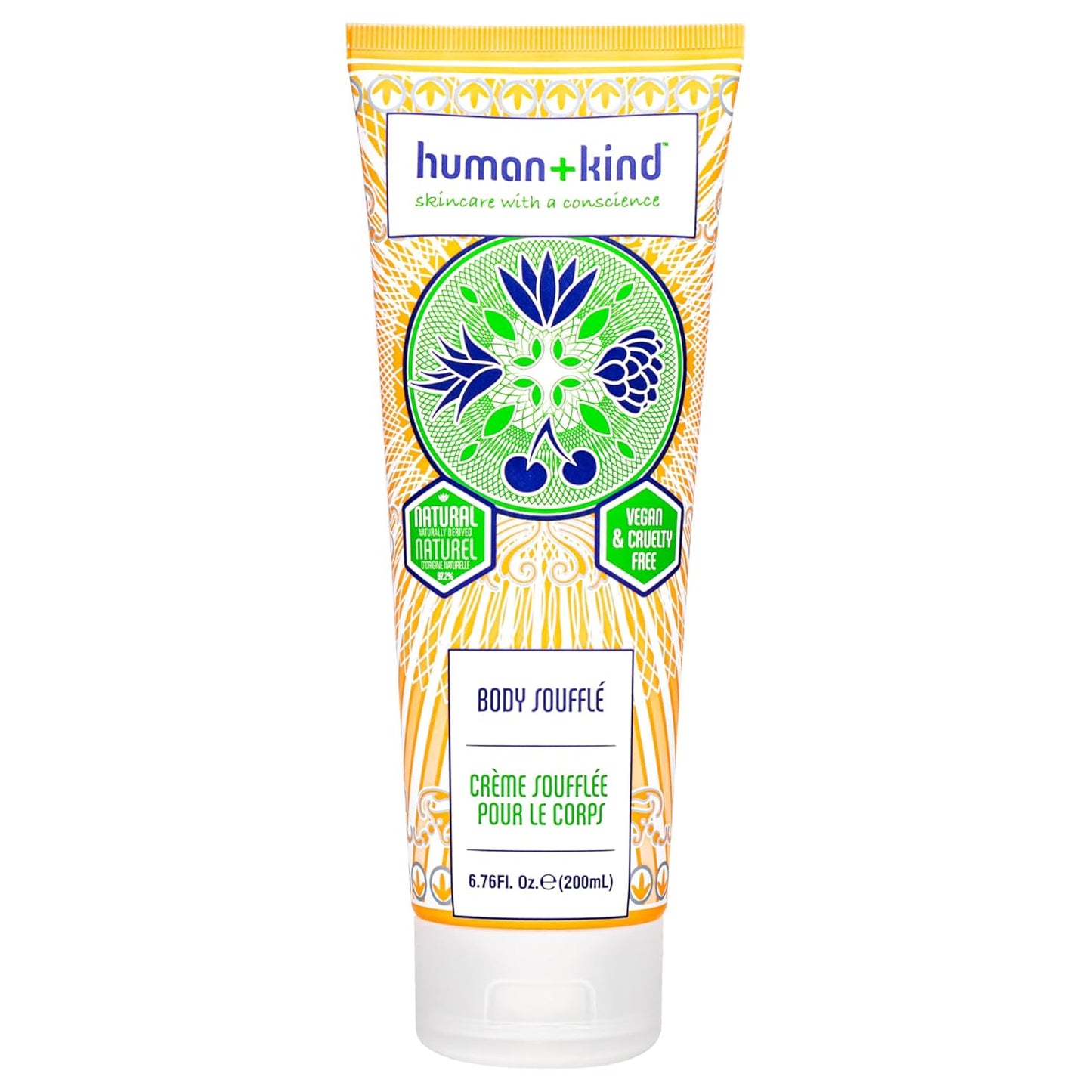 Human+Kind Body Souffle - Light, Fluffy Skin Conditioner for Hydrating and Smoothing Dry Skin - Natural, Vegan Formula with Shea Butter and Apricot Kernel Oil - Light, Fresh Fragrance - 6.76 oz-GlimoraGlow