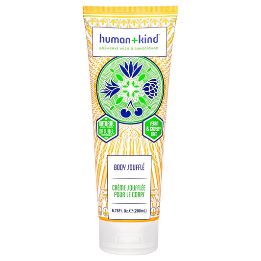 Human+Kind Body Souffle - Light, Fluffy Skin Conditioner for Hydrating and Smoothing Dry Skin - Natural, Vegan Formula with Shea Butter and Apricot Kernel Oil - Light, Fresh Fragrance - 6.76 oz-GlimoraGlow