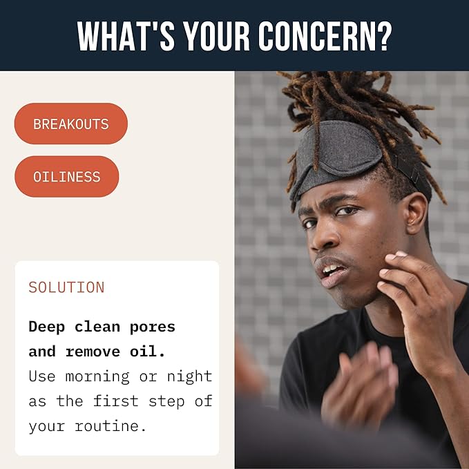 Cardon Men's Deep Pore Cleaning Clay Face Wash, 4x Better Than Charcoal, Oily, Acne-Prone Skin | Korean Premium Skin Care | Remove Face Oil & Dirt, (1 CT)-GlimoraGlow