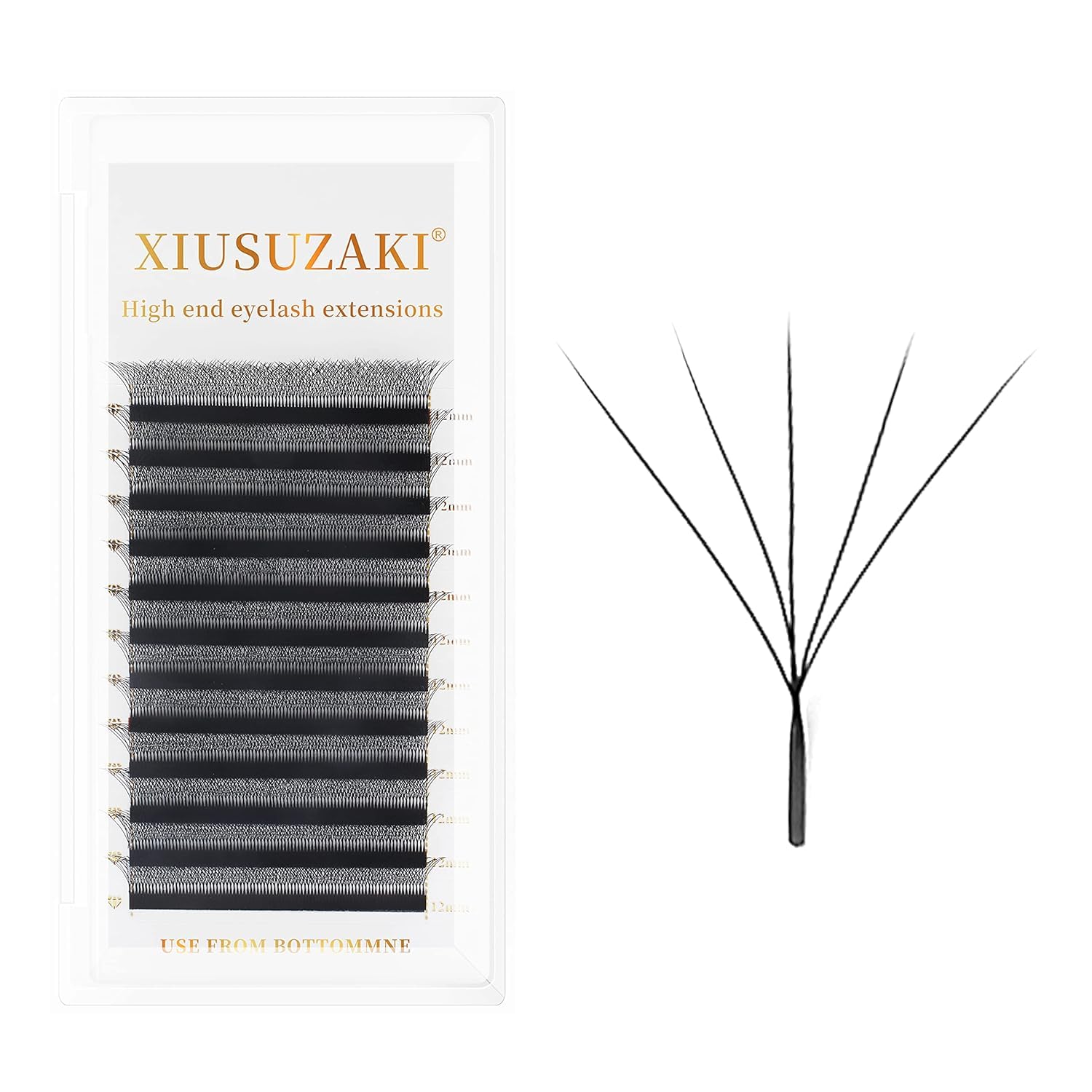W Lash Extensions Supplies 5D Eyelash Extensions W Shape 0.07mm Thickness C Curl 15mm Premade Fans Easy Fan Lashes Volume Matte Black 12 Rows Crisscross Eye Lashes(W-5D-0.07-C,15mm)-GlimoraGlow