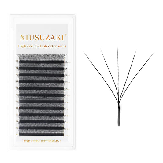 W Lash Extensions Supplies 5D Eyelash Extensions W Shape 0.07mm Thickness C Curl 15mm Premade Fans Easy Fan Lashes Volume Matte Black 12 Rows Crisscross Eye Lashes(W-5D-0.07-C,15mm)-GlimoraGlow