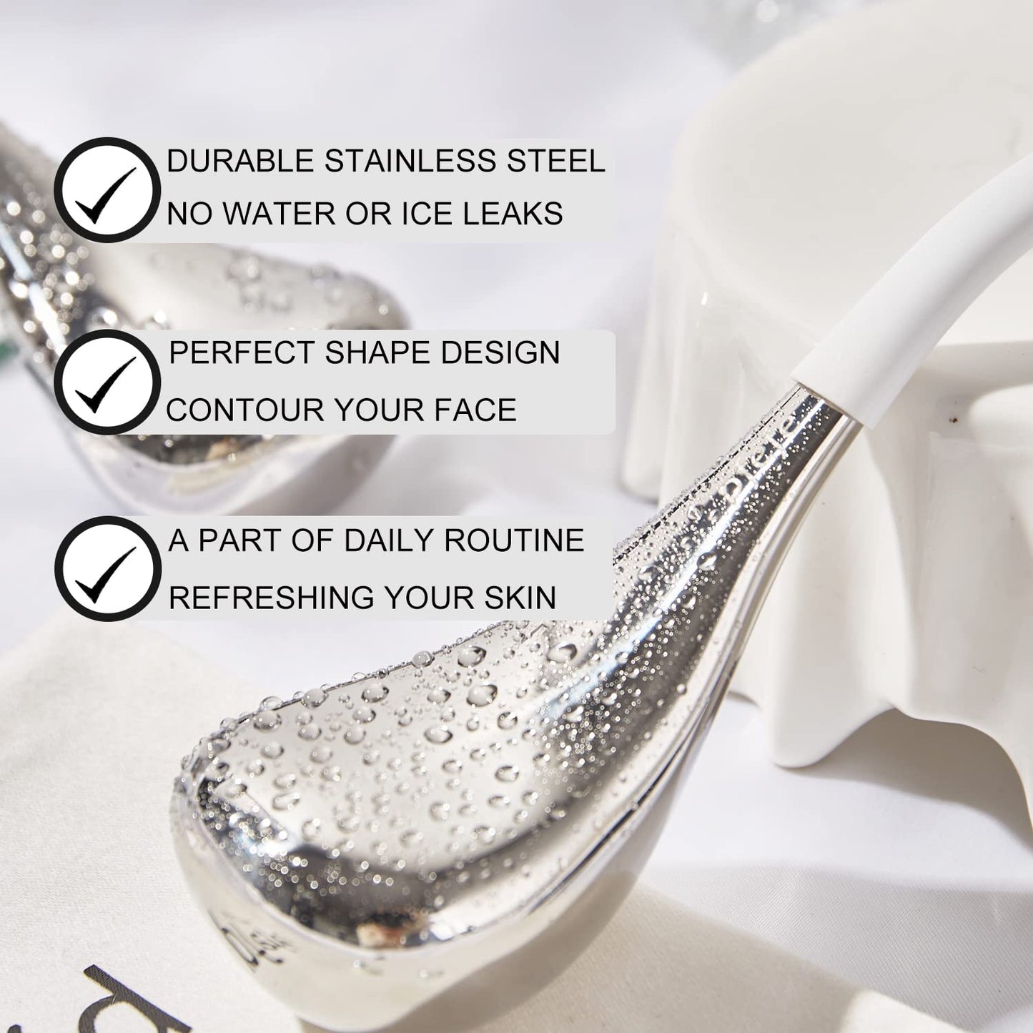 Cryo Sticks Facial Skin Care Ice Globes for Women Face Eyes, Stainless Steel Face Beauty Tools for Girls Ladies, Esthetician Supplies Cooling Spa Globes with Storage Case-GlimoraGlow