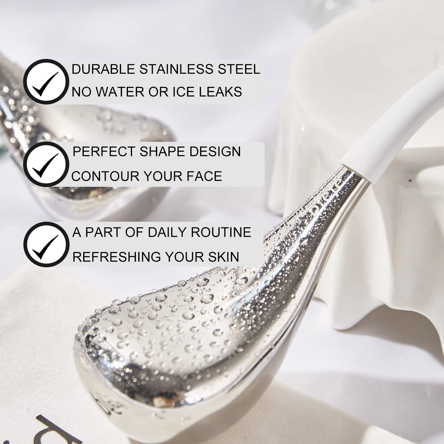 Cryo Sticks Facial Skin Care Ice Globes for Women Face Eyes, Stainless Steel Face Beauty Tools for Girls Ladies, Esthetician Supplies Cooling Spa Globes with Storage Case-GlimoraGlow