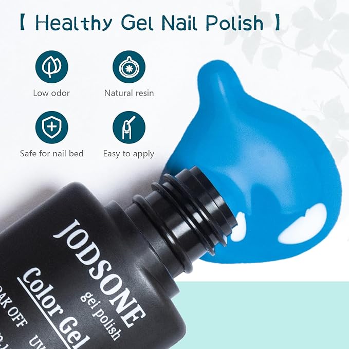 JODSONE 23 PCS Gel Nail Polish Kit with U V Light Popular Color with Durable Base Coat Matte Glossy Top Coat-GlimoraGlow