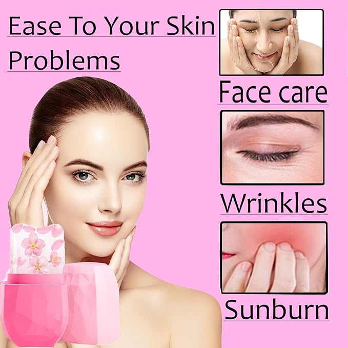 Ice Roller for Face & Eye Puffiness Relief - Enhance Your Natural Glow with Face Ice Roller, Ice Mold for Face with New Leak-Proof Design, Reusable Ice Face Roller-Gift for Women-GlimoraGlow