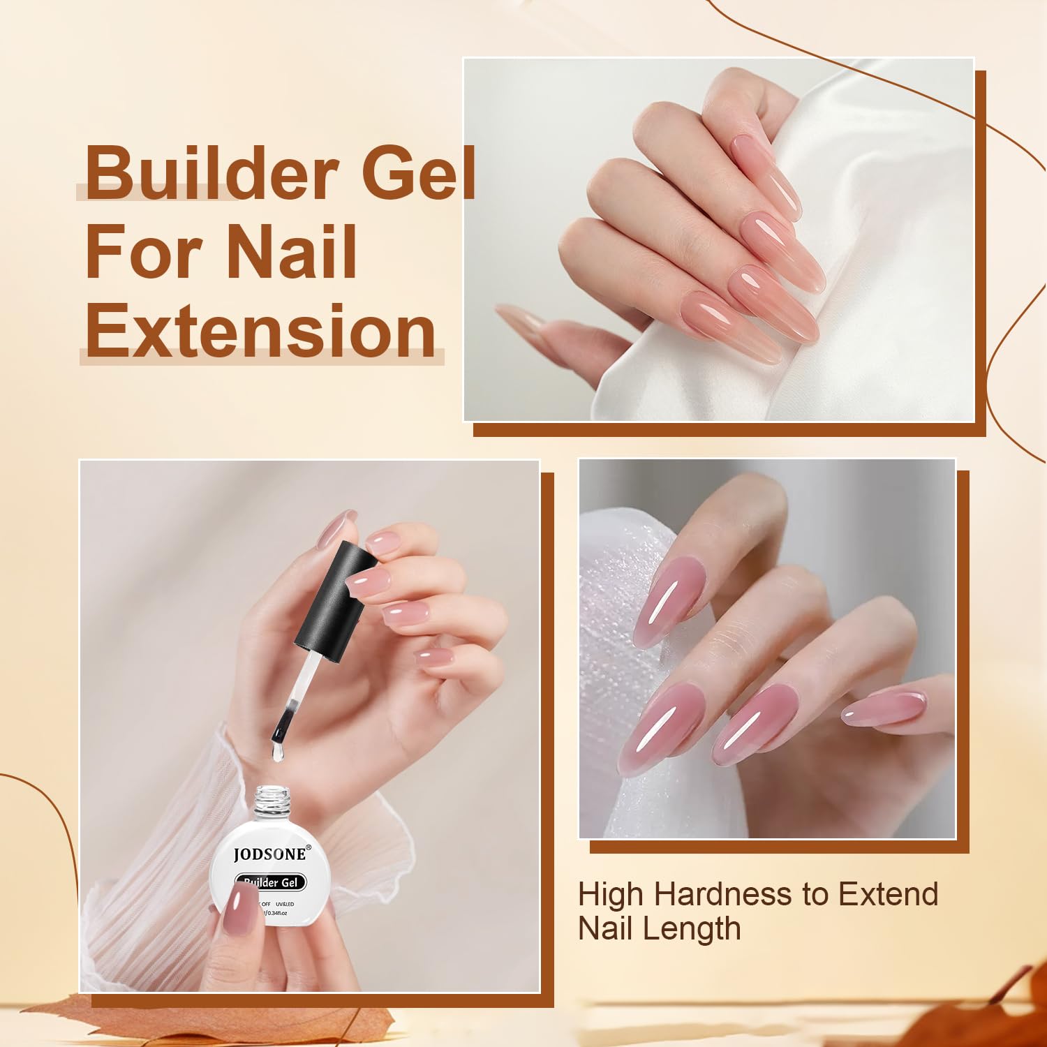 JEWHITENY 10ML Builder Gel Nails Clear Nail Extension Gel Nail Strengthener Long Lasting High Effects Nail Art Design Manicure Need U V Lamp Curing-GlimoraGlow