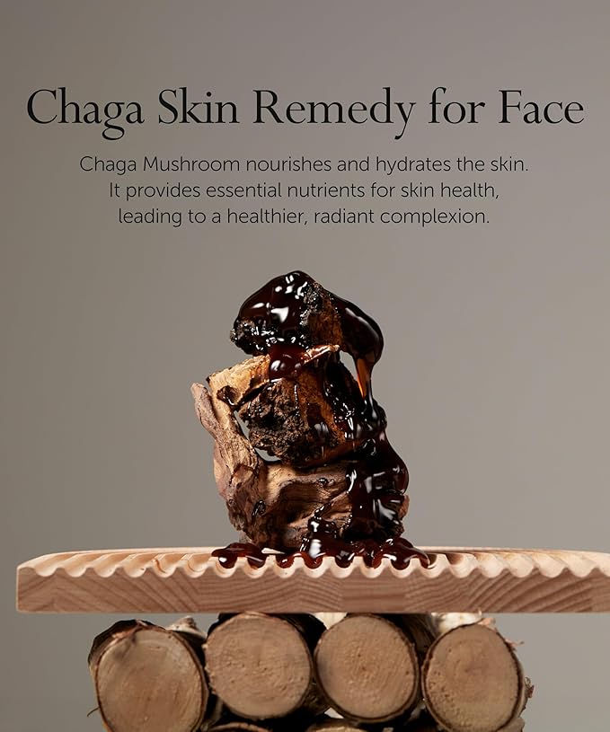 SERUMKIND Chaga Mushroom Serum for Korean Face Skincare - Beta Glucan Extract - Nourishing & Hydrating - Provides Deep Hydration for Extremely Dry Skin - Vegan & Cruelty-Free – 1.01 fl.oz.-GlimoraGlow