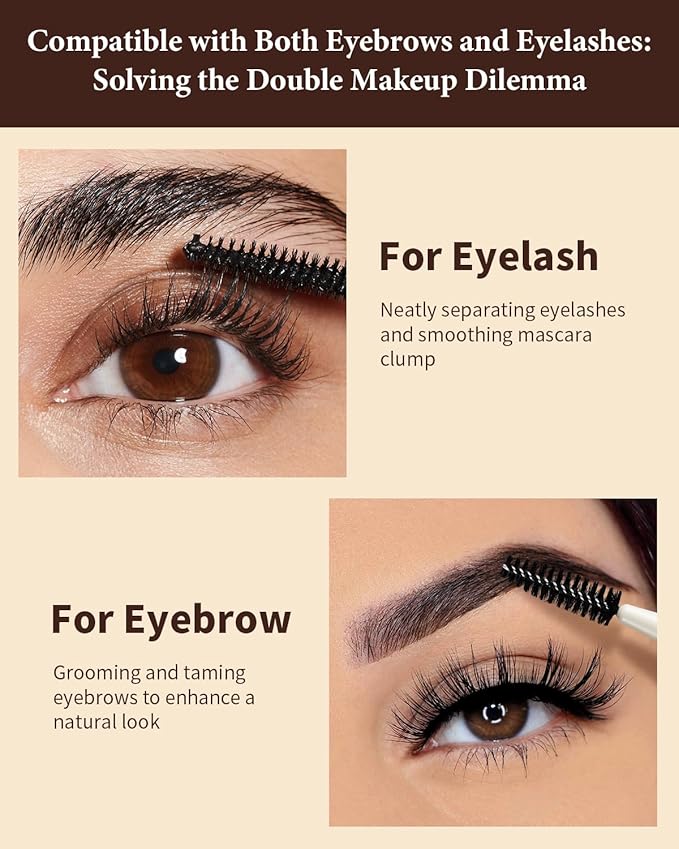 Eyebrow Brush, Dual-ended Angled Eyebrow Brush for Brows or Lashes D108 - Black-GlimoraGlow