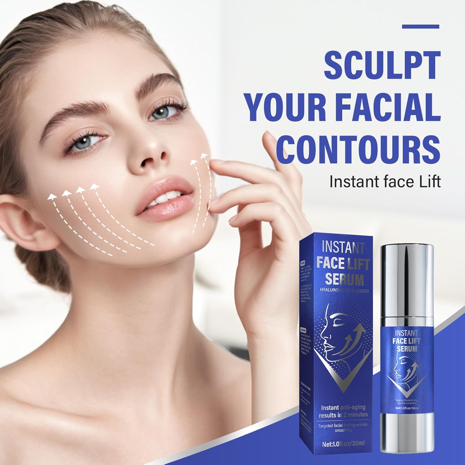 Instant Face Lift Serum，Face Lifting & Skin Tightening, Smooth Fine Lines, Pores and Deep Wrinkles,1Fl Oz-GlimoraGlow