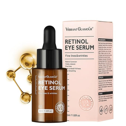 Retinol Eye Serum Anti Aging Under Eye Cream Visibly Reduces Wrinkles Fine Lines in 4-8 Weeks - Tightening Firming with Double Retinol 30ml-GlimoraGlow
