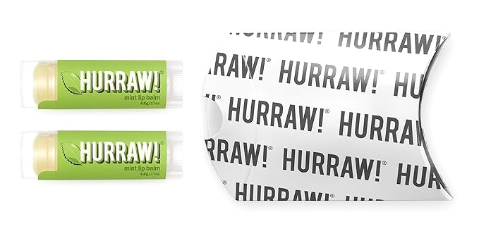 Hurraw! Mint Lip Balm, 2 Pack: Organic, Certified Vegan, Cruelty and Gluten Free. Non-GMO, 100% Natural Ingredients. Bee, Shea, Soy and Palm Free. Made in USA-GlimoraGlow