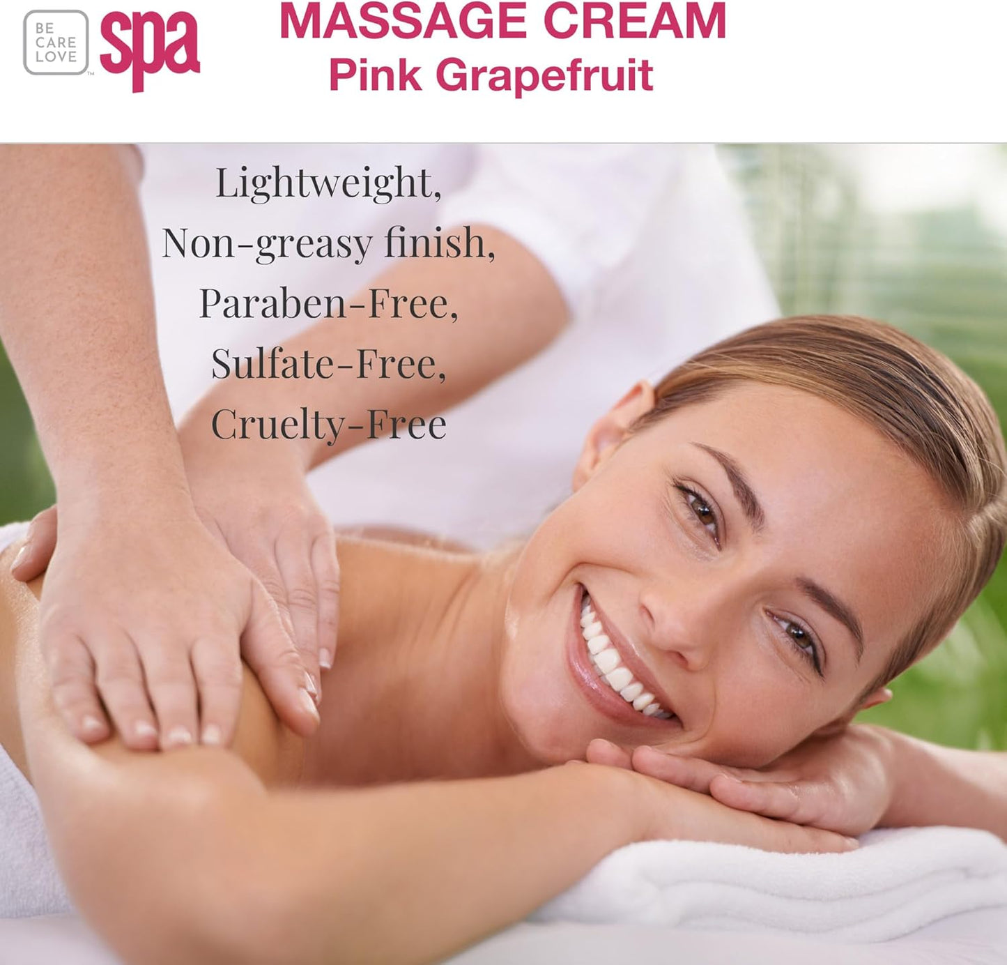 BCL SPA Massage Cream - Body Lotion & Body Cream with Organic Pink Grapefruit, Shea Butter, Aloe Vera, Vitamin E, Argan, and Almond Oils - Nourish & Revitalize skin. Home/Professional use 16 fl oz-GlimoraGlow