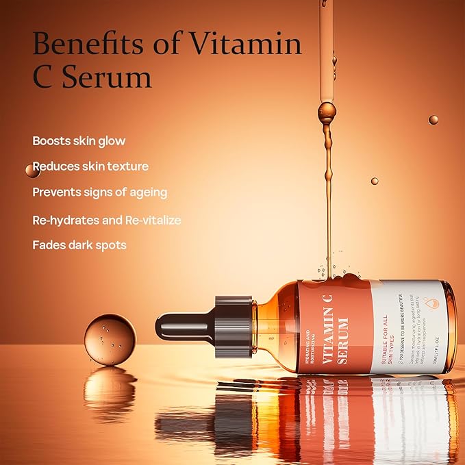 Vitamin C Serum For Face-Anti Aging & Wrinkle Facial Serum With Vitamin C,Sodium Hyaluronate,Vitamin E And More,Skin Brightening Serum For Dark Spots,Fine Lines & Dull Skin,1 Fl Oz-GlimoraGlow
