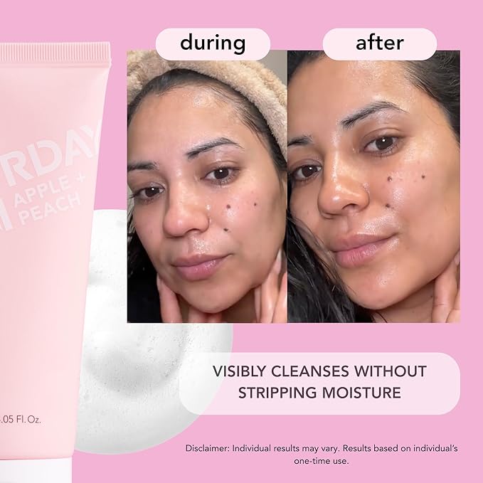 Saturday Skin Face Cleanser Hydrating Foam Cleanser Natural ingredients Anti-aging | Makeup Remover and Face Wash | Fragrance Free Ideal for Sensitive, Dry Skin Korean Skincare-GlimoraGlow