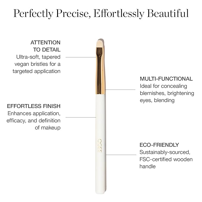Ogee Precision Brush - Professional Quality, Ultra-Soft Tapered Vegan Bristles for Flawless Makeup Application-GlimoraGlow