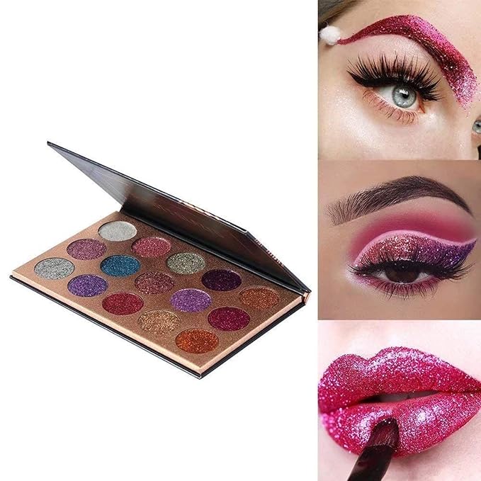 15 Colors Eyeshadow, Glitters Shimmer Pigment Pressed Makeup Palette Eyes Cosmetic-GlimoraGlow