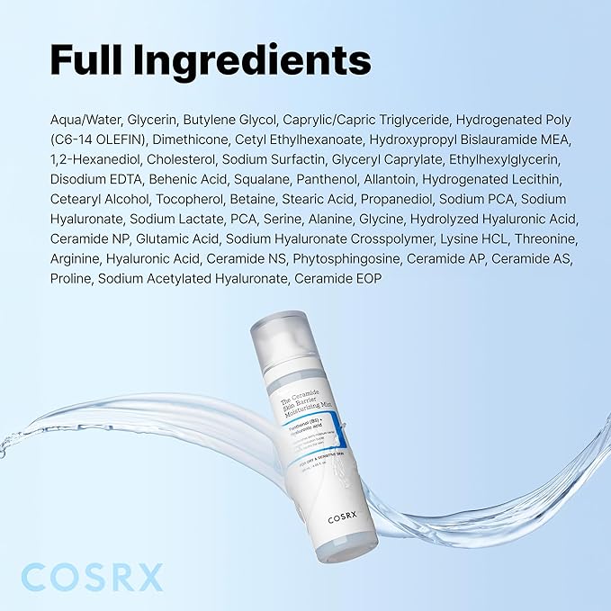 COSRX Barrier Cream Face Mist - Milky Toner with Ceramide & Hyaluronic Acid, Hydrating and Soothing Facial Spray for All Skin Types, 4.06 fl.oz, Korean Skin Care-GlimoraGlow