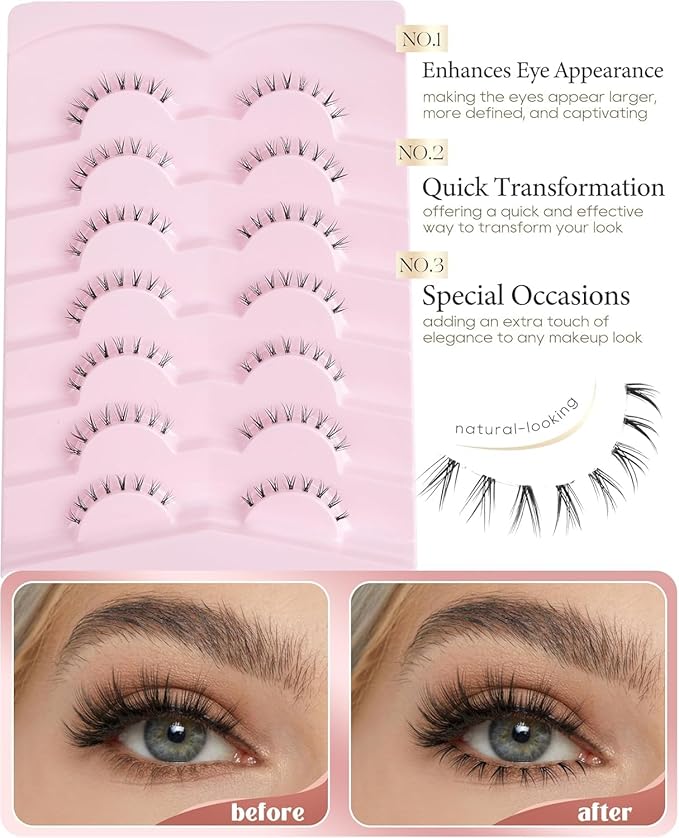 Bottom Lashes Bottom Eyelashes False Lower Lashes Fake Bottom Eyelashes 7 Pairs Bottom-3-GlimoraGlow
