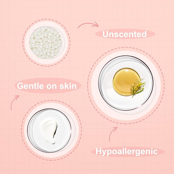 1lb Wax Beads for Hair Removal - Unscented Hard Wax Beads Refill for Professional Full Body Waxing - Ideal for Facial, Brazilian Bikini, Legs, and Underarms at Home for Women and Men (White)-GlimoraGlow