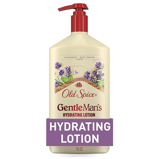 Old Spice Hand, Face & Body Lotion for Men, 24/7 Lightweight Moisturization with Vitamin B3, Instant Absorption, For All Skin Types, Lavender + Mint Cream Scent, 16 oz-GlimoraGlow