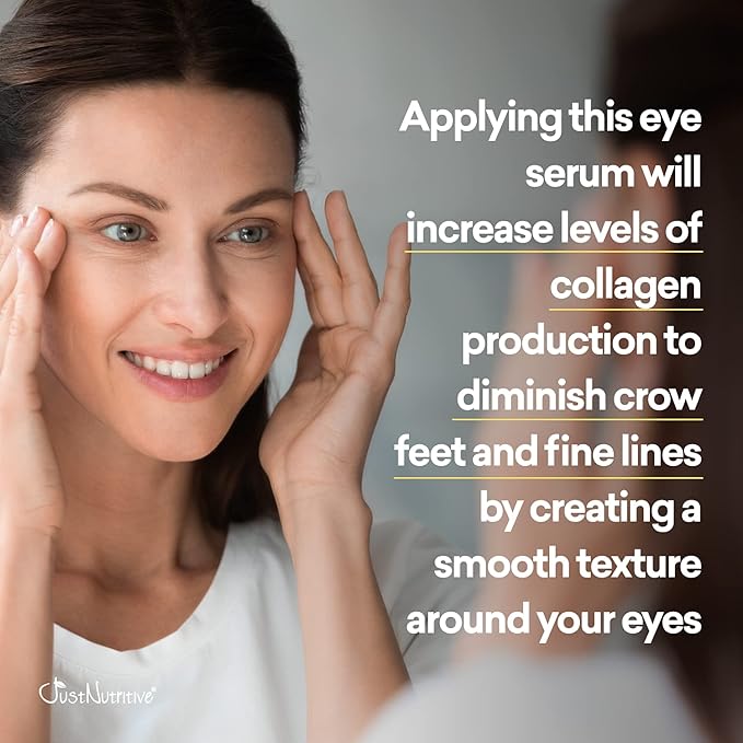 Anti Aging Eye Serum | Hydrating Eye Serum for Younger Complexion | Rapid Wrinkle Repair | Natural and Effective Eye Care | Just Nutritive | 1 Oz-GlimoraGlow