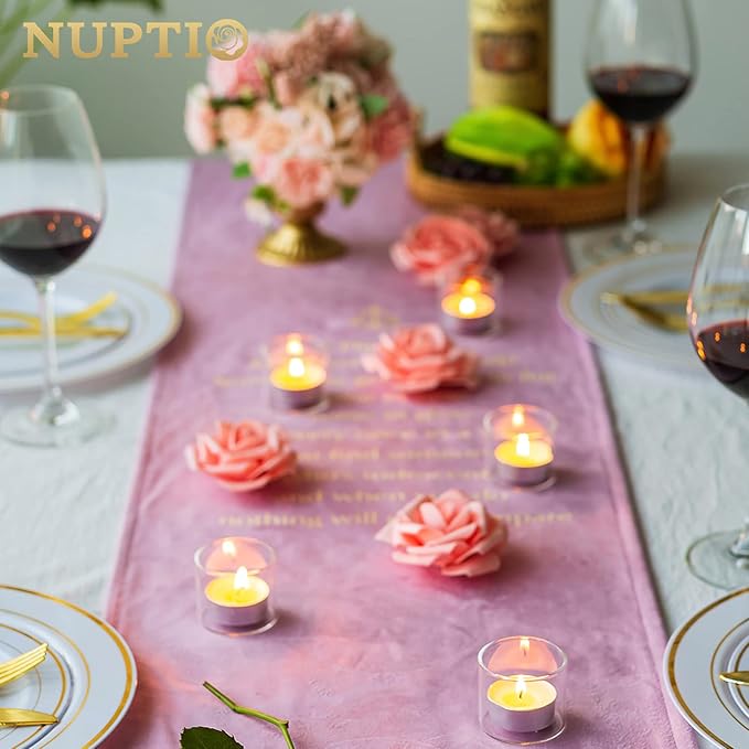 NUPTIO Glass Votive Candle Holders: Set of 12 Clear Tea Light Holders - Mini Floating Candleholders for Home Christmas Thanksgiving Party Table Centerpieces Decor (1.8 x 1.57 inch)