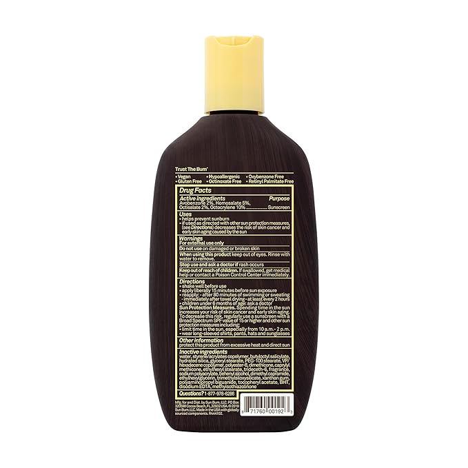 Sun Bum Original SPF 15 Sunscreen Body Lotion - Broad Spectrum Moisturizing Sunscreen with Vitamin E - Hawaii 104 Act Compliant (Made without Octinoxate & Oxybenzone) - 8 oz-GlimoraGlow