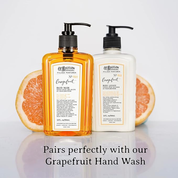 C.O. Bigelow Grapefruit Body Lotion, Village Perfumer Moisturizing Body Lotion with Aloe Vera, Borage Oil & Olive Oil, 10 Fl Oz-GlimoraGlow