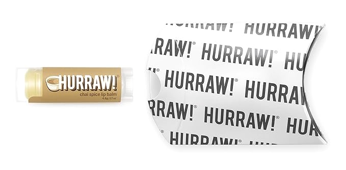 Hurraw! Chai Spice Lip Balm: Organic, Certified Vegan, Cruelty and Gluten Free. Non-GMO, 100% Natural Ingredients. Bee, Shea, Soy and Palm Free. Made in USA-GlimoraGlow