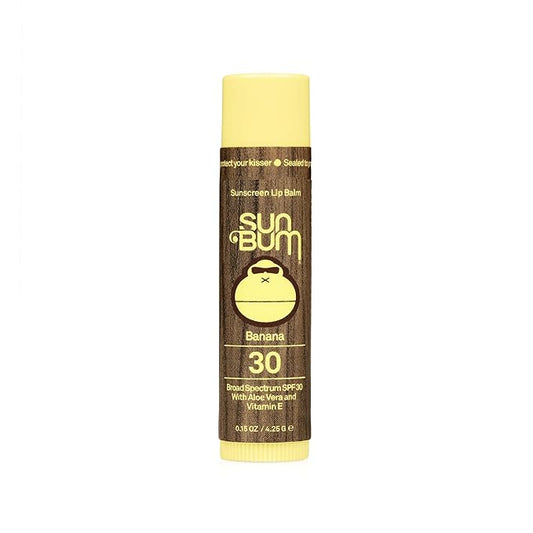 Sun Bum SPF 30 Sunscreen Lip Balm | Vegan and Cruelty Free Broad Spectrum UVA/UVB Lip Care with Aloe and Vitamin E for Moisturized Lips | Banana Flavor | 0.15 oz-GlimoraGlow