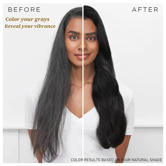 Instant Black Hair Dye Shampoo 3- in-1, 100 Percent Gray Coverage, Magic in 15 Minutes for All Types, Natural Women & Men, Color Depositing Conditioner, Easy to Use-GlimoraGlow