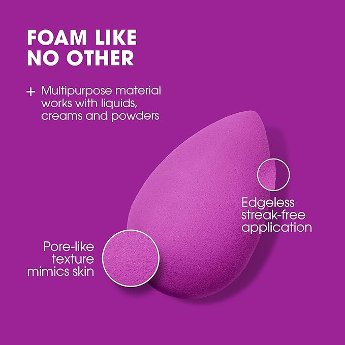 Beautyblender® | Amethyst Beauty Blender Makeup Sponge, Super-Soft Foam Easily Blends Foundations, Powders & Creams, Made in USA, Reusable, Washable, Streak Free Application, Vegan, Cruelty Free-GlimoraGlow