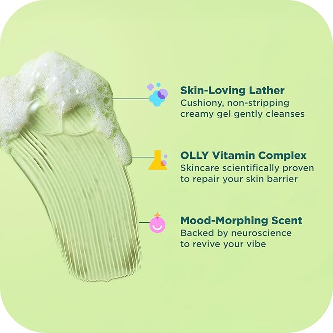 OLLY Revive Body Wash with Magnesium, Electrolytes & Vitamin B12– Nourishing Cleanser for Skin Barrier Repair, Deep Hydration, Refreshing Nerolidew Scent, 17 oz-GlimoraGlow