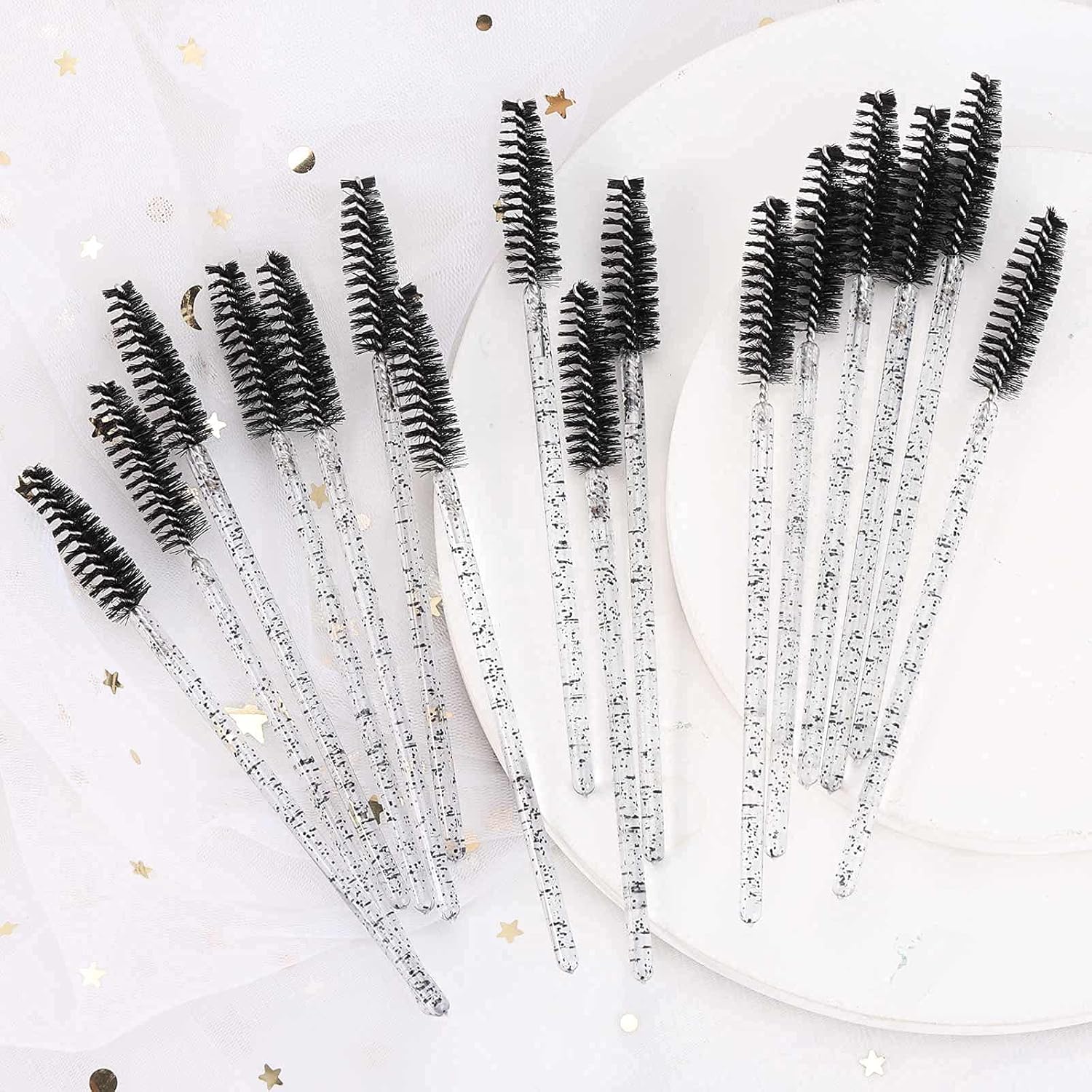 Tbestmax 1000 Disposable Mascara Wands Eyelash Brush Spoolies for Eyebrow Eye Lash Extension Black-GlimoraGlow