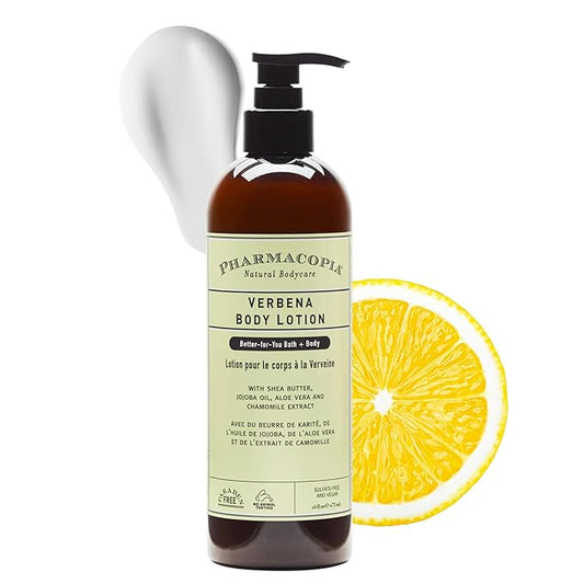 Pharmacopia Verbena Body Lotion - Hydrating Natural Moisturizer with Aromatherapy Benefits - Cruelty-Free Vegan Skin Care - Shea Butter, Aloe Vera, and Jojoba Oil - Lotion for Dry Skin, 16 oz-GlimoraGlow