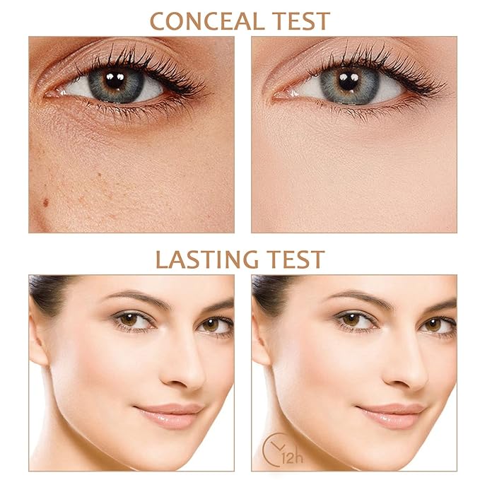 2 Pcs BB Cream Full Coverage Foundation,Hydrating Natural Flawless Concealer, Clean Nude Makeup Base,Color Correcting Oil-Free BB Cream(light skin tone)-GlimoraGlow