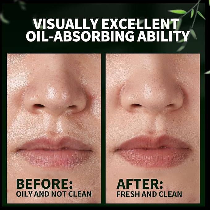 1200PCS Blotting Paper for Oily Skin, Natural Bamboo Charcoal Blotting Paper, 100 * 70MM Large Oil Blotting Sheets for Face, Makeup-GlimoraGlow