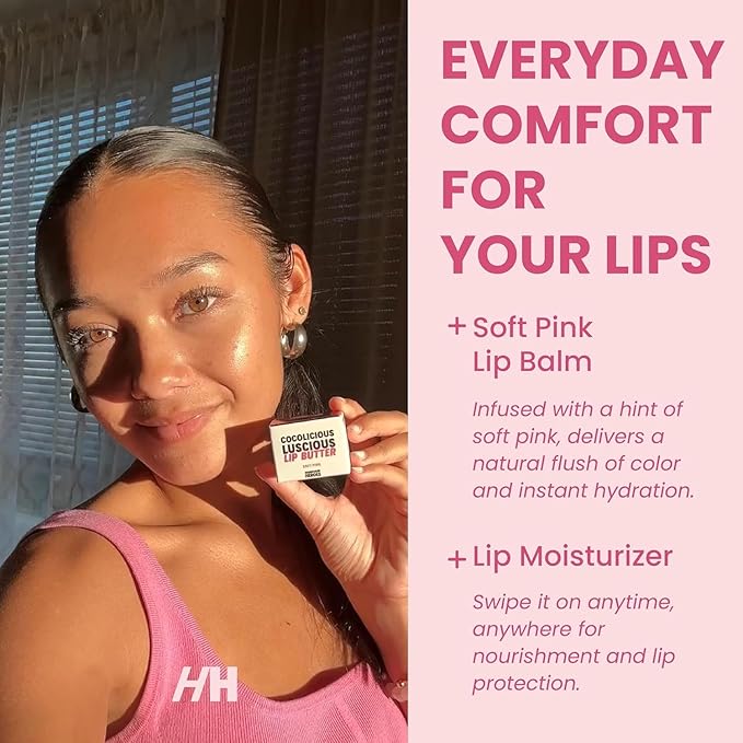 100% Natural Tinted Lip Butter Sleeping Lip Mask Clean Petroleum Free Lip Moisturizer and Conditioner for Dry Lips Intensive Lip Balm and Lip Therapy Skin Care with Mango butter (Light Pink)-GlimoraGlow