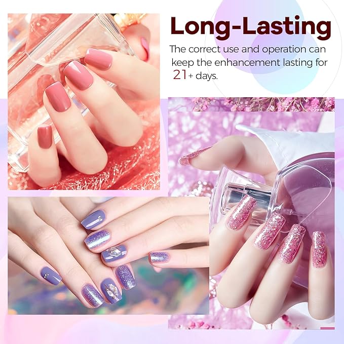 JODSONE 100 PCS Gel Nail Polish Starter Kit with U V Light 95 Colors Macarons Combined with Dark Colors Nail Gel No Wipe Base Coat Top Matte Coat Long Lasting Shine-GlimoraGlow