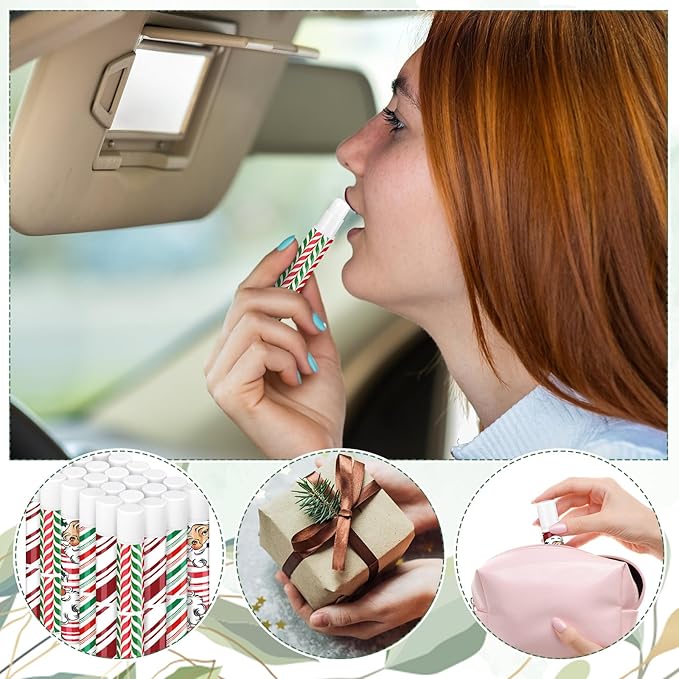 24 Pcs Bible verse Lip Balm Moisturizing 0.07 oz Lip Care Product Bulk Christian Gift with Inspirational Scripture for Women Faith Religious Happy Moment Praise Friend Teacher Worker Employee-GlimoraGlow