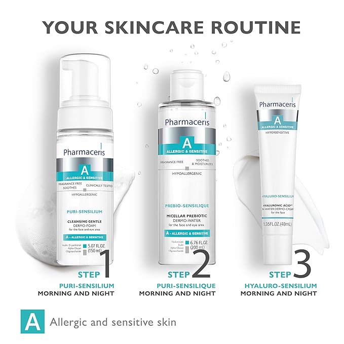 PREBIO-SENSILIQUE Micellar Prebiotic Dermo-Water for Face & Eyes, Removes Makeup & Impurities, Soothes & Moisturizes Allergic & Sensitive Skin, Safe for Contact Lens Wearers, 6.76 fl oz-GlimoraGlow