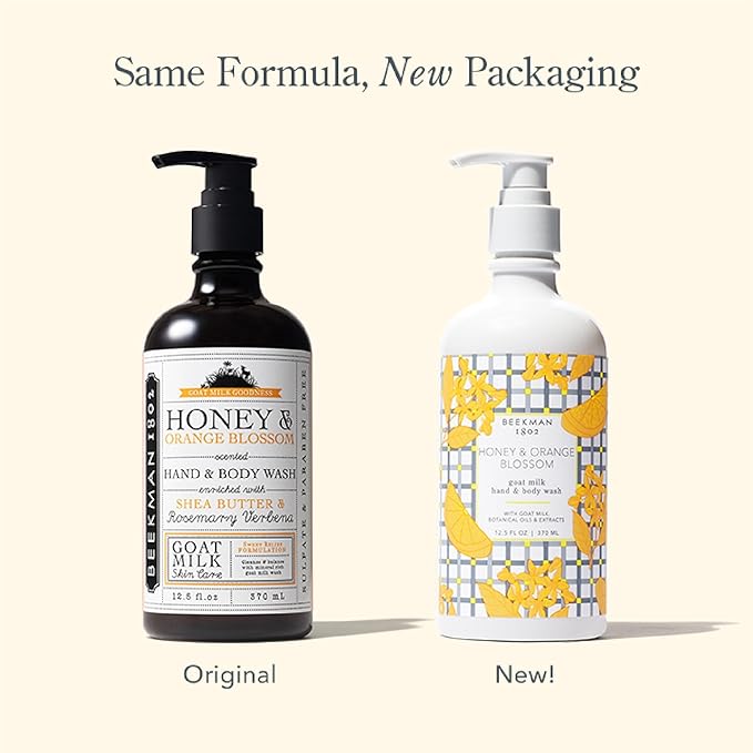 Beekman 1802 Goat Milk Body Lotion, Honey & Orange Blossom - Scented - 12.5 oz - Moisturizing with Shea Butter - for Sensitive Skin - Cruelty Free - Packaging May Vary - Pump Included, Ready for Use-GlimoraGlow